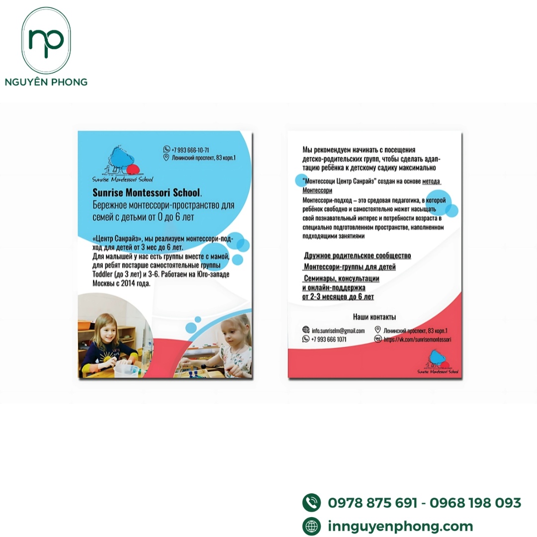 in tờ rơi tuyển sinh mầm non